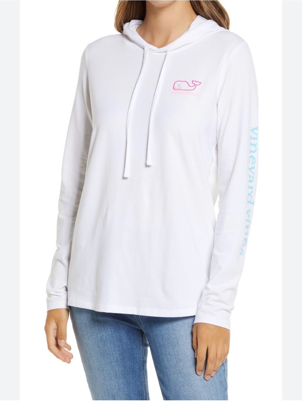 Vineyard Vines White Women's Long Sleeve Hooded Beach Cover Up